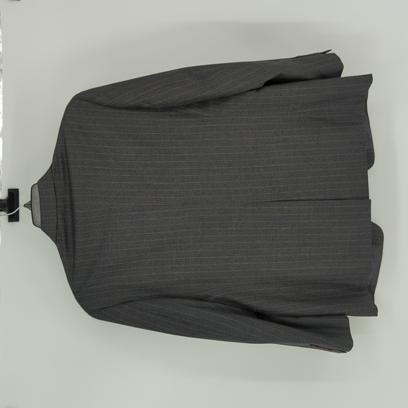 Lauren Ralph Lauren 100% Wool Striped Blazer Gray 42S preppy Business casual - Picture 2 of 7